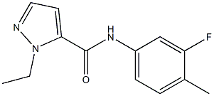 1-ethyl-N-(3-fluoro-4-methylphenyl)-1H-pyrazole-5-carboxamide Struktur