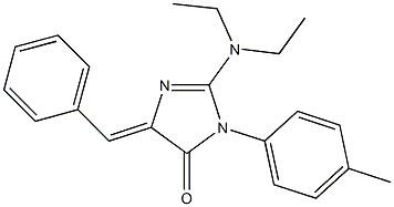 5-benzylidene-2-(diethylamino)-3-(4-methylphenyl)-3,5-dihydro-4H-imidazol-4-one Struktur