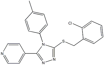 4-[5-[(2-chlorobenzyl)sulfanyl]-4-(4-methylphenyl)-4H-1,2,4-triazol-3-yl]pyridine Struktur