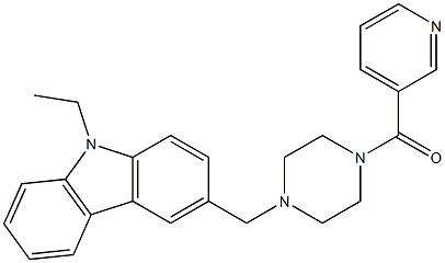 9-ethyl-3-{[4-(3-pyridinylcarbonyl)-1-piperazinyl]methyl}-9H-carbazole Struktur