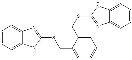 2-({2-[(1H-benzimidazol-2-ylsulfanyl)methyl]benzyl}sulfanyl)-1H-benzimidazole Struktur