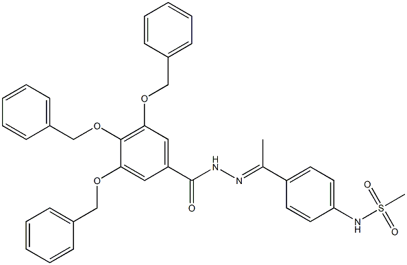 N-(4-{N-[3,4,5-tris(benzyloxy)benzoyl]ethanehydrazonoyl}phenyl)methanesulfonamide Struktur