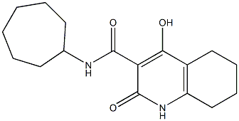 N-cycloheptyl-4-hydroxy-2-oxo-1,2,5,6,7,8-hexahydro-3-quinolinecarboxamide Struktur