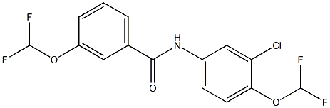 N-[3-chloro-4-(difluoromethoxy)phenyl]-3-(difluoromethoxy)benzamide Struktur