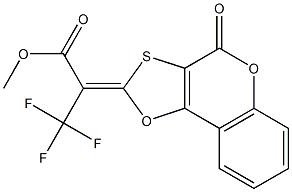 methyl 3,3,3-trifluoro-2-(4-oxo-4H-[1,3]oxathiolo[4,5-c]chromen-2-ylidene)propanoate Struktur