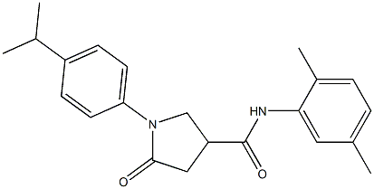 N-(2,5-dimethylphenyl)-1-(4-isopropylphenyl)-5-oxo-3-pyrrolidinecarboxamide Struktur