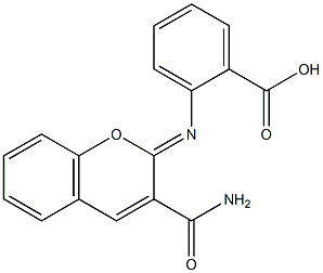 2-{[3-(aminocarbonyl)-2H-chromen-2-ylidene]amino}benzoic acid Struktur