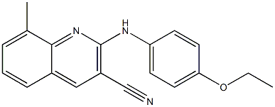 2-(4-ethoxyanilino)-8-methyl-3-quinolinecarbonitrile Struktur