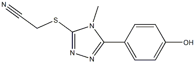 {[5-(4-hydroxyphenyl)-4-methyl-4H-1,2,4-triazol-3-yl]sulfanyl}acetonitrile Struktur