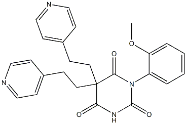 1-(2-methoxyphenyl)-5,5-bis[2-(4-pyridinyl)ethyl]-2,4,6(1H,3H,5H)-pyrimidinetrione Struktur