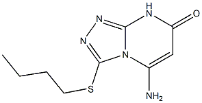 5-amino-3-(butylsulfanyl)[1,2,4]triazolo[4,3-a]pyrimidin-7(8H)-one Struktur