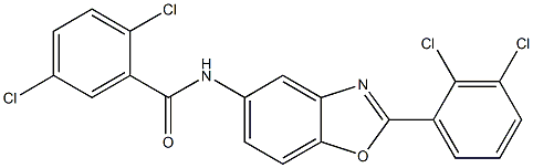 2,5-dichloro-N-[2-(2,3-dichlorophenyl)-1,3-benzoxazol-5-yl]benzamide Struktur