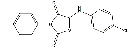 5-(4-chloroanilino)-3-(4-methylphenyl)-1,3-thiazolidine-2,4-dione Struktur