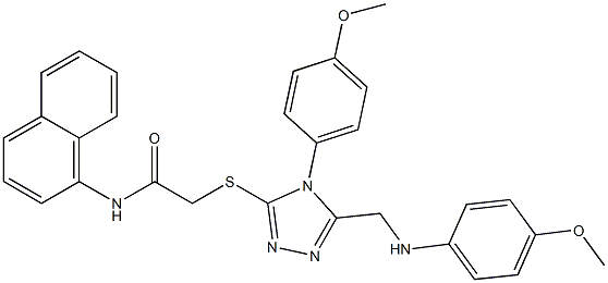 2-{[5-[(4-methoxyanilino)methyl]-4-(4-methoxyphenyl)-4H-1,2,4-triazol-3-yl]sulfanyl}-N-(1-naphthyl)acetamide Struktur