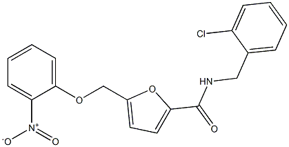 N-(2-chlorobenzyl)-5-({2-nitrophenoxy}methyl)-2-furamide Struktur