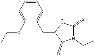 5-(2-ethoxybenzylidene)-3-ethyl-2-thioxoimidazolidin-4-one Struktur