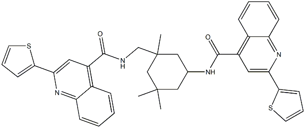 2-(2-thienyl)-N-{3,3,5-trimethyl-5-[({[2-(2-thienyl)-4-quinolinyl]carbonyl}amino)methyl]cyclohexyl}-4-quinolinecarboxamide Struktur