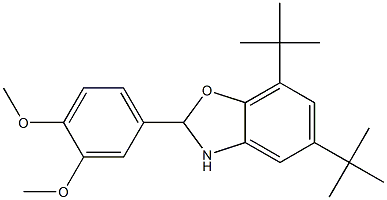 5,7-ditert-butyl-2-(3,4-dimethoxyphenyl)-2,3-dihydro-1,3-benzoxazole Struktur