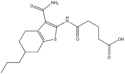 5-{[3-(aminocarbonyl)-6-propyl-4,5,6,7-tetrahydro-1-benzothien-2-yl]amino}-5-oxopentanoic acid Struktur