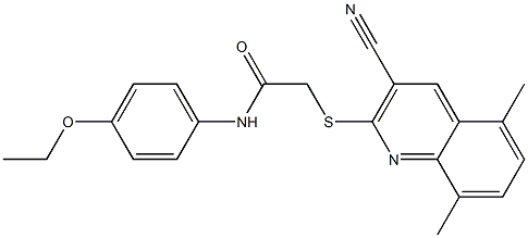 2-[(3-cyano-5,8-dimethylquinolin-2-yl)sulfanyl]-N-[4-(ethyloxy)phenyl]acetamide Struktur