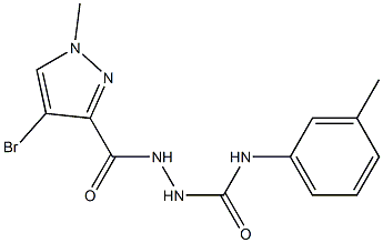 2-[(4-bromo-1-methyl-1H-pyrazol-3-yl)carbonyl]-N-(3-methylphenyl)hydrazinecarboxamide Struktur