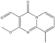 9-methyl-2-(methyloxy)-4-oxo-4H-pyrido[1,2-a]pyrimidine-3-carbaldehyde Struktur