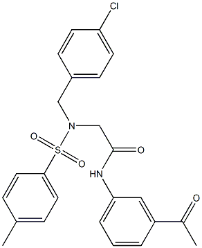 N-(3-acetylphenyl)-2-{(4-chlorobenzyl)[(4-methylphenyl)sulfonyl]amino}acetamide Struktur