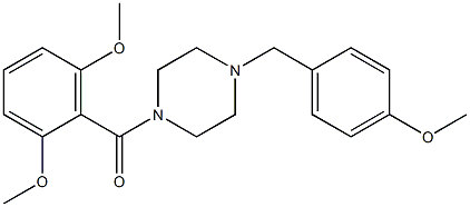 1-(2,6-dimethoxybenzoyl)-4-(4-methoxybenzyl)piperazine Struktur