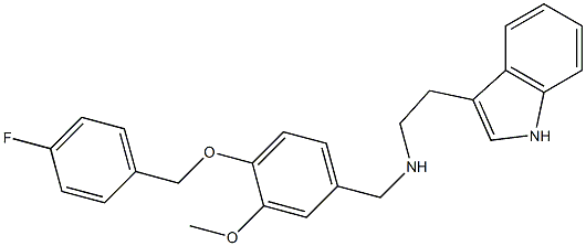 N-{4-[(4-fluorobenzyl)oxy]-3-methoxybenzyl}-N-[2-(1H-indol-3-yl)ethyl]amine Struktur