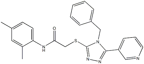 N-(2,4-dimethylphenyl)-2-{[4-(phenylmethyl)-5-pyridin-3-yl-4H-1,2,4-triazol-3-yl]sulfanyl}acetamide Struktur