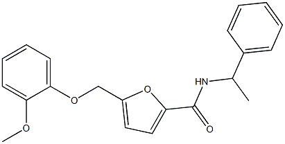 5-[(2-methoxyphenoxy)methyl]-N-(1-phenylethyl)-2-furamide Struktur