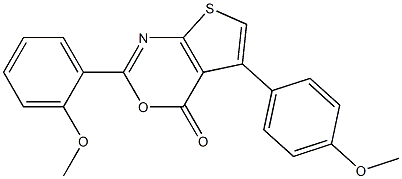 2-(2-methoxyphenyl)-5-(4-methoxyphenyl)-4H-thieno[2,3-d][1,3]oxazin-4-one Struktur