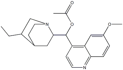 (5-ethyl-1-azabicyclo[2.2.2]oct-2-yl)(6-methoxyquinolin-4-yl)methyl acetate Struktur