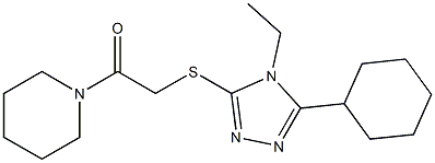 5-cyclohexyl-4-ethyl-4H-1,2,4-triazol-3-yl 2-oxo-2-(1-piperidinyl)ethyl sulfide Struktur