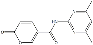 N-(4,6-dimethyl-2-pyrimidinyl)-2-oxo-2H-pyran-5-carboxamide Struktur