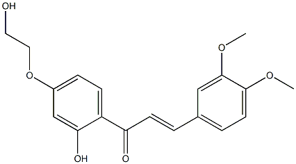 3-(3,4-dimethoxyphenyl)-1-[2-hydroxy-4-(2-hydroxyethoxy)phenyl]-2-propen-1-one Struktur