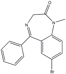 7-bromo-1-methyl-5-phenyl-1,3-dihydro-2H-1,4-benzodiazepin-2-one Struktur