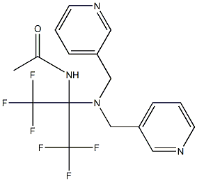 N-[1-[bis(3-pyridinylmethyl)amino]-2,2,2-trifluoro-1-(trifluoromethyl)ethyl]acetamide Struktur