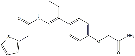 2-{4-[N-(2-thienylacetyl)propanehydrazonoyl]phenoxy}acetamide Struktur