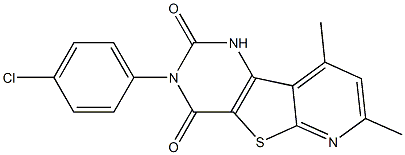 3-(4-chlorophenyl)-7,9-dimethylpyrido[3',2':4,5]thieno[3,2-d]pyrimidine-2,4(1H,3H)-dione Struktur