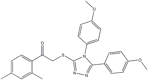 2-{[4,5-bis(4-methoxyphenyl)-4H-1,2,4-triazol-3-yl]sulfanyl}-1-(2,4-dimethylphenyl)ethanone Struktur