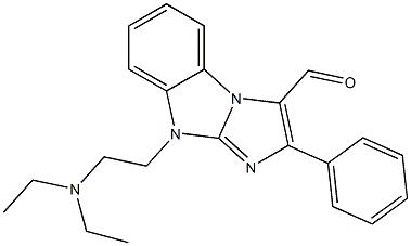 9-[2-(diethylamino)ethyl]-2-phenyl-9H-imidazo[1,2-a]benzimidazole-3-carbaldehyde Struktur