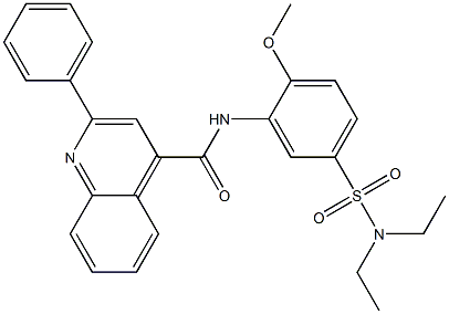 N-{5-[(diethylamino)sulfonyl]-2-methoxyphenyl}-2-phenyl-4-quinolinecarboxamide Struktur