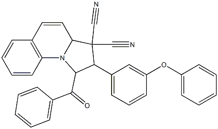 1-benzoyl-2-(3-phenoxyphenyl)-1,2-dihydropyrrolo[1,2-a]quinoline-3,3(3aH)-dicarbonitrile Struktur