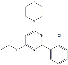 2-(2-chlorophenyl)-6-(4-morpholinyl)-4-pyrimidinyl ethyl sulfide Struktur