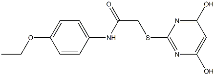 2-[(4,6-dihydroxy-2-pyrimidinyl)sulfanyl]-N-(4-ethoxyphenyl)acetamide Struktur