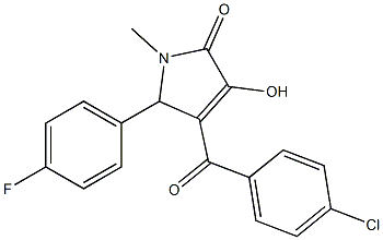 4-(4-chlorobenzoyl)-5-(4-fluorophenyl)-3-hydroxy-1-methyl-1,5-dihydro-2H-pyrrol-2-one Struktur