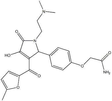 2-{4-[1-[2-(dimethylamino)ethyl]-4-hydroxy-3-(5-methyl-2-furoyl)-5-oxo-2,5-dihydro-1H-pyrrol-2-yl]phenoxy}acetamide Struktur