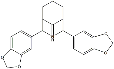 2,4-di(1,3-benzodioxol-5-yl)-3-azabicyclo[3.3.1]nonan-9-one Struktur