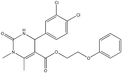 2-phenoxyethyl 4-(3,4-dichlorophenyl)-1,6-dimethyl-2-oxo-1,2,3,4-tetrahydro-5-pyrimidinecarboxylate Struktur